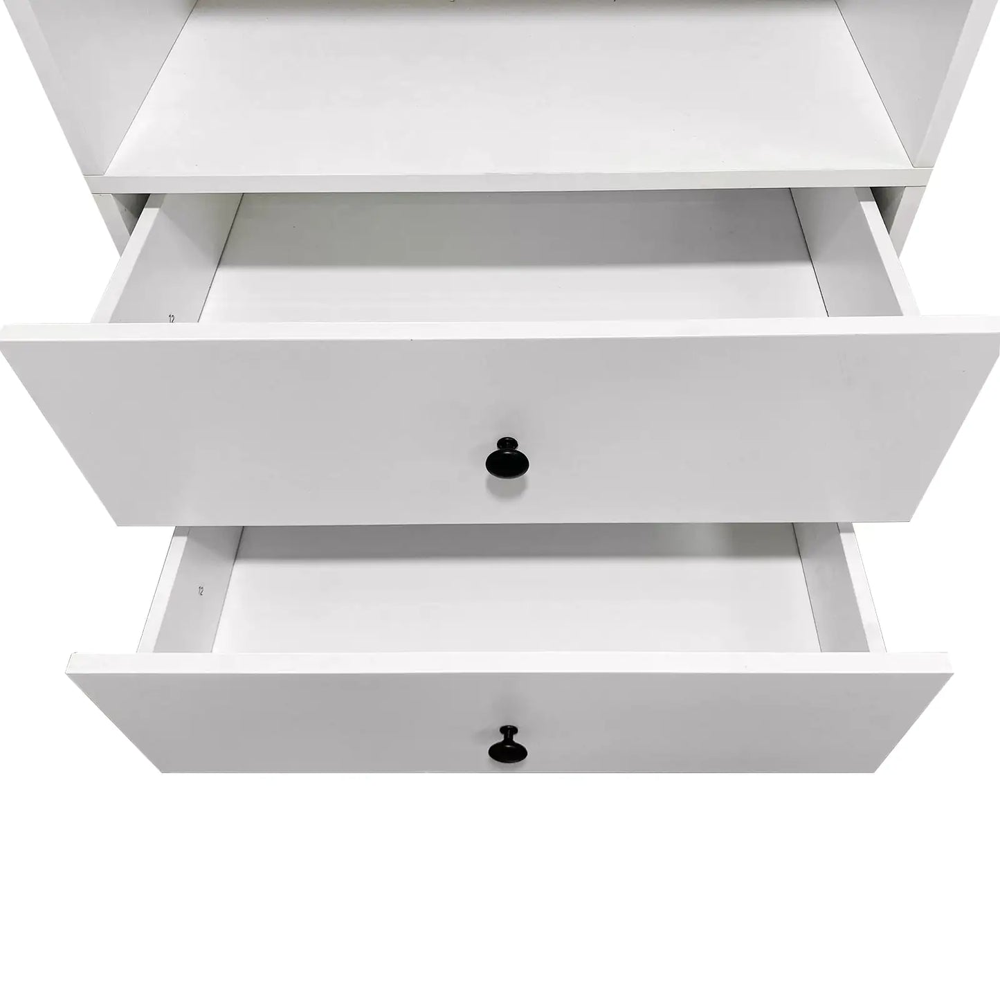 C1 Modular Wooden Closet Organizer System with 2 Drawers 3 Shelves Wall Mount Shelving for Walk in Closet Bedroom Organization Built in Clothes Storage White 23.62''W x 16.04''D x 31.49''H