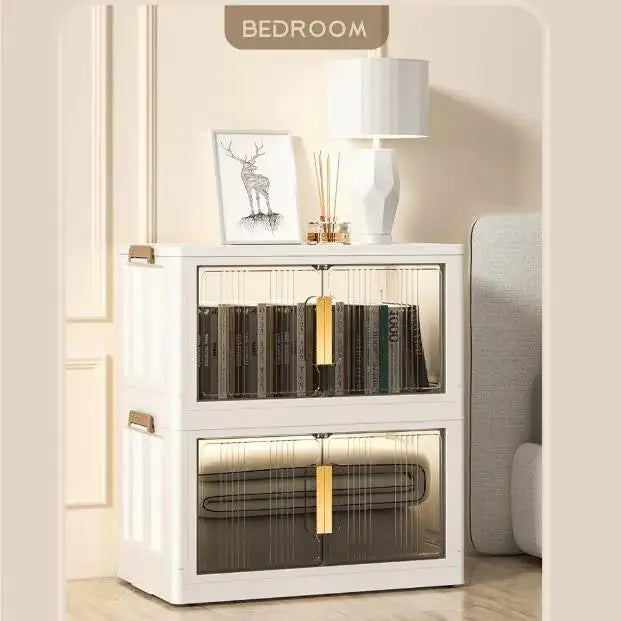 Closet Storage Box And Storage, Folding Storage Box With Door Foldable Storage Cabinet Box