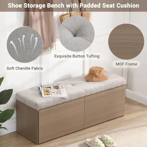 49-inch Storage Table Locker Storage Footstool